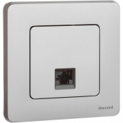 Розетка компьютерная Inspiria RJ45 кат.5E UTP алюм. Leg 673827 673827