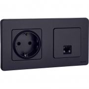 Розетка компьютерная Inspiria RJ45 кат.5E UTP антрацит Leg 673828 673828