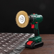 Щетка дисковая для дрели витая латунированная проволока 100мм Kranz KR-91-1231 KR-91-1231