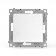 Переключатель проходной 2-кл. СП Pixel 10А IP20 механизм бел. TOKOV ELECTRIC TKE-PX-P2-C01 TKE-PX-P2-C01