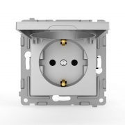 Розетка 1-м СП Pixel 16А IP20 с заземл. защ. шторки с крышкой механизм алюм. TOKOV ELECTRIC TKE-PX-R1ZSW1-C03 TKE-PX-R1ZSW1-C03