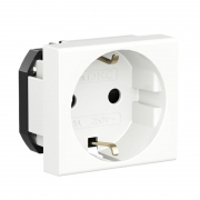 Розетка 1-м СП Viva 2мод. защ. шторки с заземл. бел. DKC 45005 45005