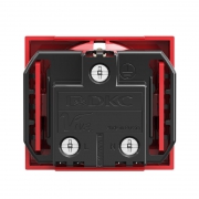 Розетка 1-м СП Viva 2мод. защ. шторки с заземл. красн. DKC 45015 45015