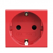 Розетка 1-м СП Viva 2мод. защ. шторки с заземл. красн. DKC 45015 45015