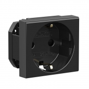 Розетка 1-м 2мод. Viva 16А IP20 2P+E с заземл. защ. шторки черн. DKC 45205 45205