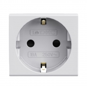 Розетка 1-м СП Viva 2мод. защ. шторки с заземл. сер. DKC 45025 45025