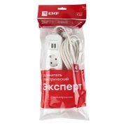 Удлинитель 4х5м 16А IP20 Эксперт 3.5кВт 2хUSB 2.1А ПВС 3х1 PROxima EKF UBA16-2USB-4-05i UBA16-2USB-4-05i