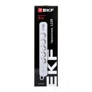 Удлинитель 5х3м IP20 2USB 2.4А+2type-C LUX 1.5кв.мм EKF UBA-LUX-503-TC UBA-LUX-503-TC