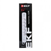 Удлинитель 5х5м IP20 2USB 2.4А+2type-C LUX 1.5кв.мм EKF UBA-LUX-505-TC UBA-LUX-505-TC