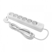 Удлинитель с сетевым фильтром 6х1.8м с заземл. 10А IP20 Блокбастер 2.2кВт ПВС 3х0.75 с выкл. PROxima EKF UFP10-375-6-018 UFP10-375-6-018