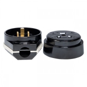 Разъем 1-м ОП РШ-ВШ 32А IP20 250В 2P+PE карболит. черн. PROxima EKF AS-250-O-03 AS-250-O-03