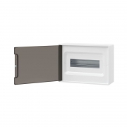 Щиток настенный 12мод. FRAME с тонированной дверцей с 2 шин PEN на 8+6 отверст. бел. DKC F12W1WD F12W1WD