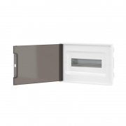 Щиток встраиваемый FRAME 12мод с тонированной дверцей с 2 шинами PEN на 6 и 8 отверст. бел. DKC F12B1WD F12B1WD