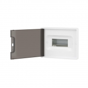 Щиток встраиваемый 8мод. IP41 с тонированной дверцей с 2 шинами PEN на 6 и 8 отверст. бел. DKC F08B1WD F08B1WD