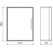 Щиток настенный 24мод. с бел. дверцей с 4 шинами PEN (2шт на 8 отверст. и 2шт на 6 отверст) бел. DKC F24W1WW F24W1WW
