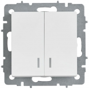 Выключатель 2-кл. СП BRITE ВС10-2-1-БрАБ 10А с индикацией механизм арктич. бел. IEK BR-V20-1-10-K91 BR-V20-1-10-K91