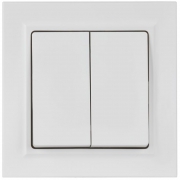 Выключатель 2-кл. СП BRITE ВСР10-2-0-БрАБ 10А в сборе арктич. бел. IEK BR-V20-0-10-K91-F BR-V20-0-10-K91-F