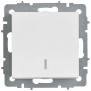 Выключатель проходной 1-кл. СП BRITE ВС10-1-7-БрАБ 10А с индикацией механизм арктич. бел. IEK BR-V12-1-10-K91 BR-V12-1-10-K91