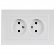 Розетка 2-м СП BRITE РС12-2-БрАБ 10А в сборе без заземл. без защ. шторок арктич. бел. IEK BR-R20-10-K91-F BR-R20-10-K91-F