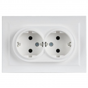 Розетка 2-м СП BRITE РСш12-3-БрАБ 16А в сборе с заземл. защ. шторки арктич. бел. IEK BR-R24-16-K91-F BR-R24-16-K91-F