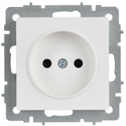 Розетка BRITE РС10-1-0-БрАБ 10А без заземл. без защ. шторок механизм арктич. бел. IEK BR-R10-10-K91 BR-R10-10-K91