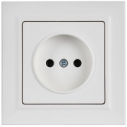 Розетка BRITE РСР10-1-0-БрАБ 10А в сборе без заземл. без защ. шторок арктич. бел. IEK BR-R10-10-K91-F BR-R10-10-K91-F