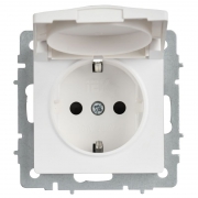 Розетка BRITE РСбш10-3-БрАБ 16А IP20 с заземл. защ. шторки с крышкой механизм арктич. бел. IEK BR-R16-16-K91 BR-R16-16-K91