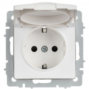 Розетка BRITE РСбш10-3-44-БрАБ 16А IP44 с заземл. защ. шторки с крышкой механизм арктич. бел. IEK BR-R16-16-44-K91 BR-R16-16-44-K91