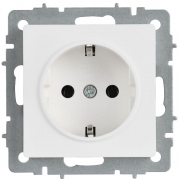 Розетка BRITE РС11-1-0-БрАБ 16А с заземл. без защ. шторок механизм арктич. бел. IEK BR-R11-16-K91 BR-R11-16-K91