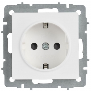 Розетка BRITE РС14-1-0-БрАБ 16А с заземл. защ. шторки механизм арктич. бел. IEK BR-R14-16-K91 BR-R14-16-K91