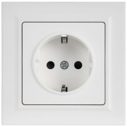 Розетка BRITE РСР14-1-0-БрАБ 16А в сборе с заземл. защ. шторки арктич. бел. IEK BR-R14-16-K91-F BR-R14-16-K91-F