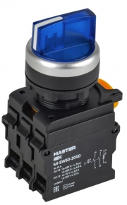 Переключатель 3 полож. 2НО с подсветкой син. MASTER IEK MI-SW60-20XD-4-14-3-K07 MI-SW60-20XD-4-14-3-K07