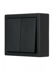 Выключатель 2-кл. ОП LETO черн. бархат LEZARD 752-4200-101 752-4200-101