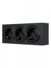 Розетка 3-м ОП LETO с заземл. закрытый корпус ПБТ черн. бархат LEZARD 752-4200-127BUP 752-4200-127BUP