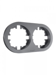 Рамка 2-м OSEN горизонт. круглая сер. матов. LEZARD 744-7400-147 744-7400-147