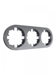 Рамка 3-м OSEN горизонт. круглая сер. матов. LEZARD 744-7400-148 744-7400-148