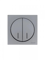 Выключатель 2-кл. СП OSEN 10А IP20 с подсветкой механизм сер. матов. LEZARD 743-7488-112 743-7488-112