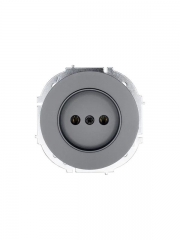 Розетка 1-м СП OSEN без заземл. ПБТ механизм сер. матов. LEZARD 743-7488-121B 743-7488-121B
