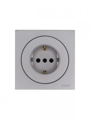 Розетка 1-м OSEN IP20 16А с защ. шторками ПБТ механизм сер. матов. LEZARD 743-7488-124B 743-7488-124B