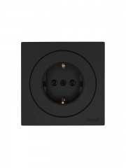 Розетка 1-м OSEN IP20 16А с защ. шторками ПБТ механизм черн. бархат LEZARD 743-4288-124B 743-4288-124B