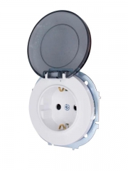 Розетка 1-м СП OSEN с заземл. с крышкой ПБТ бел. LEZARD 743-0288-123B 743-0288-123B