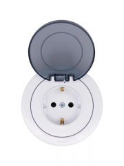 Розетка 1-м СП OSEN с заземл. с крышкой ПБТ бел. LEZARD 743-0288-123B 743-0288-123B