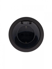 Розетка 1-м СП OSEN с заземл. с крышкой ПБТ механизм черн. бархат LEZARD 743-4288-123B 743-4288-123B