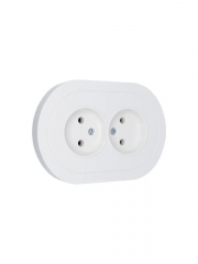 Розетка 2-м СП OSEN без заземл. ПБТ круглая бел. LEZARD 744-0200-128B 744-0200-128B