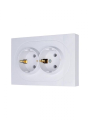 Розетка 2-м СП OSEN с заземл. ПБТ механизм бел. LEZARD 743-0200-127B 743-0200-127B