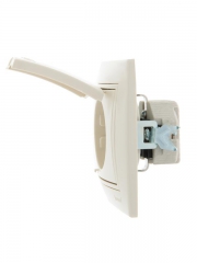 Розетка 1-м СП Mira 16А IP20 с заземл. с защ. крышкой со вставкой керамика крем. LEZARD 701-0303-123 701-0303-123