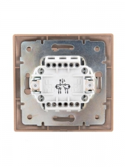 Выключатель 2-кл. СП Mira 10А IP20 с подсветкой со вставкой свет. корич. перламутр. LEZARD 701-3131-112 701-3131-112