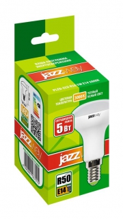Лампа светодиодная PLED-ECO 5Вт R50 3000К тепл. бел. E14 400лм 220-240В JazzWay 1037015A 1037015A