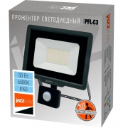 Прожектор светодиодный PFL-C3 SENSOR 50Вт 6500К IP65 закален. прозр. стекло JazzWay 5026940A 5026940A