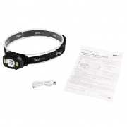 Фонарь аккумуляторный налобный AccuH3-L5W-bk LED 5Вт + 2хRED SMD IP54 5 режимов: 100проц. 180лм 3.5ч/50проц. 110лм 5.5ч/30проц. 65лм 15ч/красн. 28ч/мигающ. красн. 12ч аккум. управл. жестами черн. JazzWay 5036703 5036703